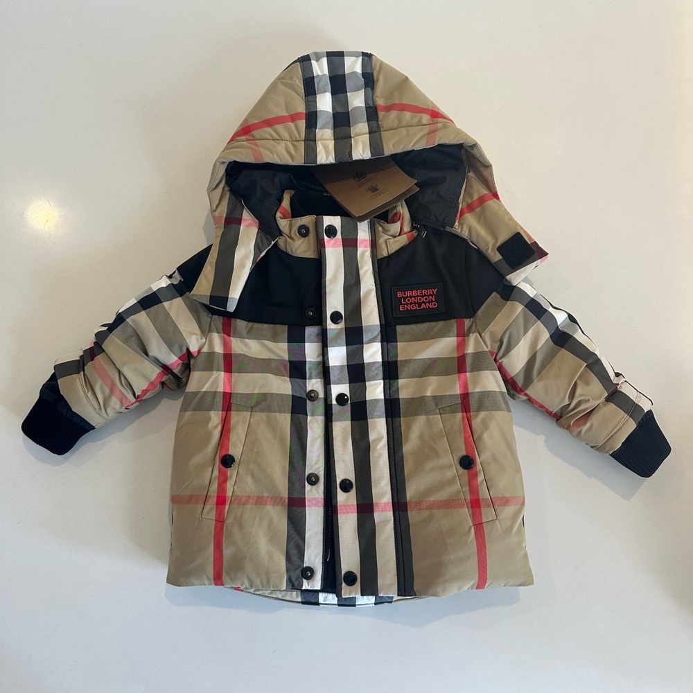 NWT Burberry Babies Chrissy Logo Nylon Coat